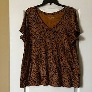 Leopard print v-neck